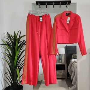 NWT Adidas x Ivy Park Cropped Suit Jacket & 3-Stripes Suit Pants, Coral | Mesa